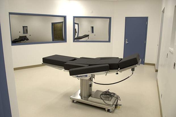A file photo released by the Nevada Department of Corrections shows the execution chamber at Ely State Prison.