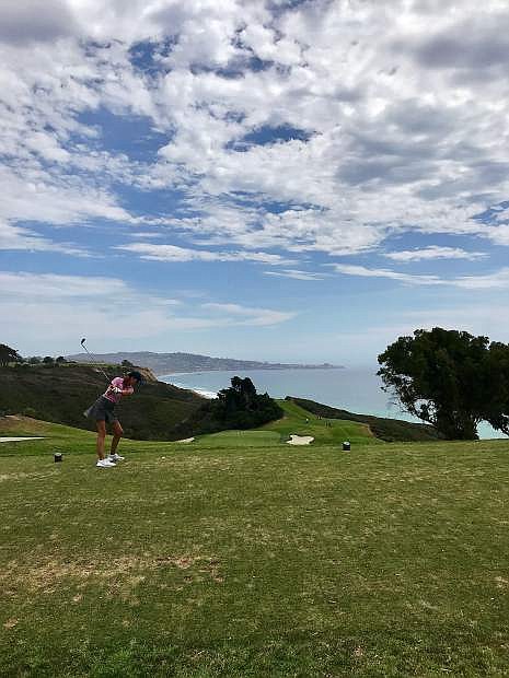 Jill Beglin on the 15th hole at Torrey Pines North on Tuesday.