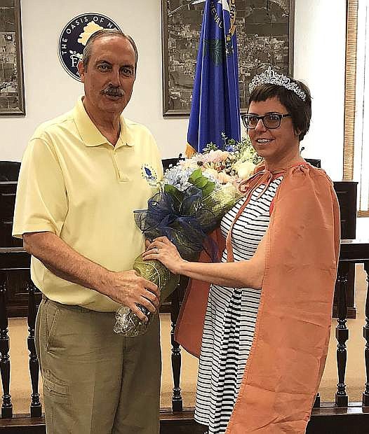 2018 Cantaloupe Festival Queen Kelli Kelly visited Mayor Ken Tedford earlier in August to deliver a Royal Proclamation.