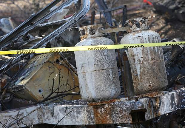 A travel trailer was destroyed in the Little Valley fire/