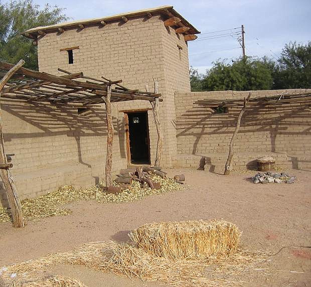 One of the reconstructed buildings found at the Old Las Vegas Mormon Fort State Park.