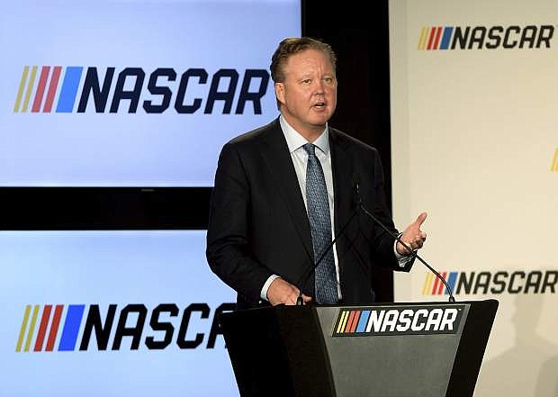 Brian France, chairman of NASCAR, shown on Jan. 23, 2017, was arrested Sunday in New York&#039;s Hamptons for driving while intoxicated and criminal possession of oxycodone.