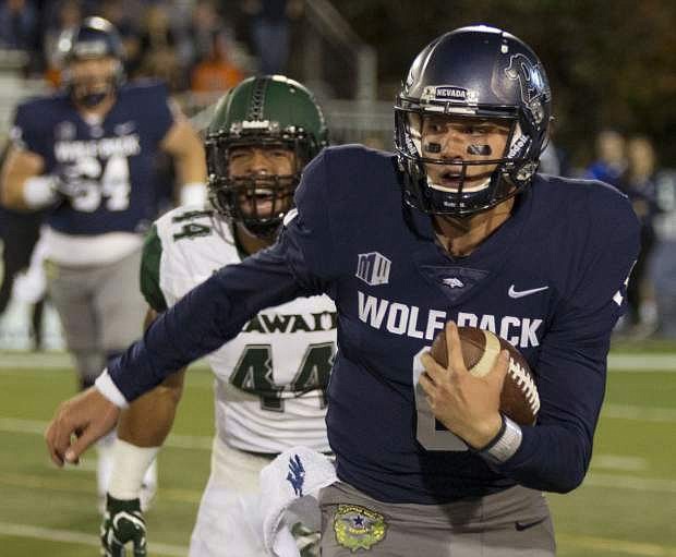 Quarterback Ty Gangi, shown against Hawaii last season, will lead the Wolf Pack against Portland State on Friday.