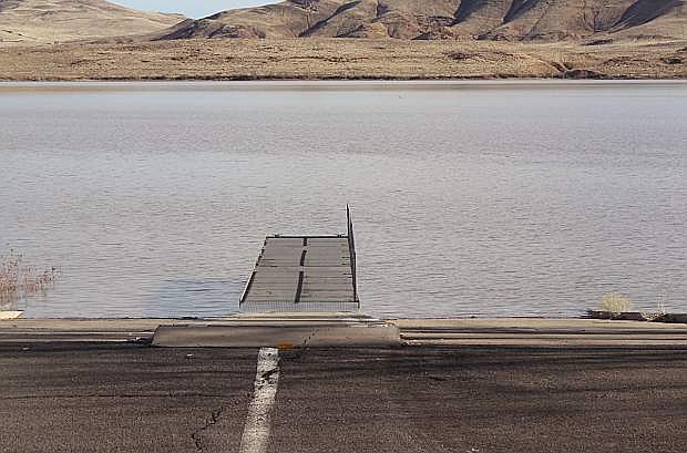 A pickup with the remains of a body was recovered Friday from the Carson Highway boat ramp at Lahontan Reservoir.