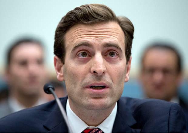 Nevada Attorney General Adam Laxalt testifies before the House Judiciary committee on Capitol Hill in Washington on Feb. 25, 2015.