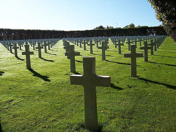 Some of the 14,265 crosses and Stars of David at the Meuse-Argonne Cemetery in France.