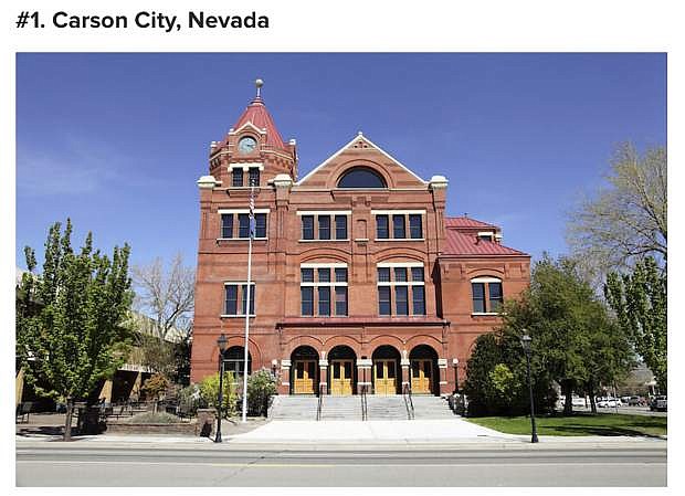 A screenshot from move.org. The website ranked Carson City as the best city in the country for empty nesters.
