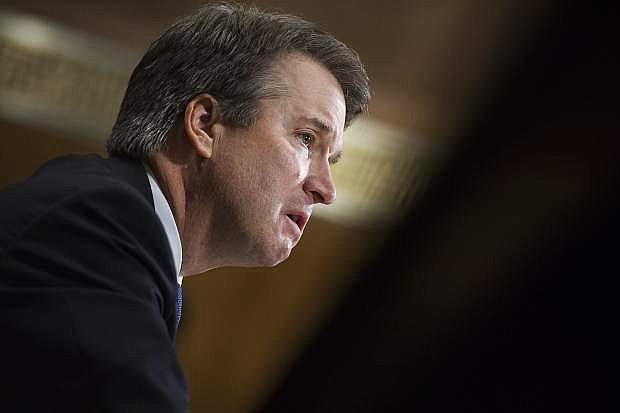 UNITED STATES - SEPTEMBER 27: Judge Brett Kavanaugh testifies during the Senate Judiciary Committee hearing on his nomination be an associate justice of the Supreme Court of the United States, focusing on allegations of sexual assault by Kavanaugh against Christine Blasey Ford in the early 1980s. (Tom Williams/Pool Photo via AP)