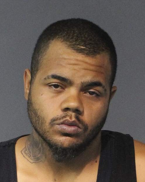 Anthony Bradley, 27, pictured in this Oct. 4, 2018 booking photo provided by the Washoe County Sheriff&#039;s Office, is awaiting extradition to California in connection with an Oct. 1 homicide in Stockton, California. He was arrested Thursday, Oct. 4, 2018 on charges accusing him of firing multiple gunshots into a convenience store in Sparks, Nevada. (Washoe County Sheriff&#039;s Office via AP)