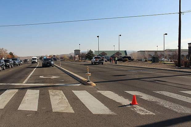 A pedestrian was killed in a crash at Highway 50 and Airport Road on Saturday.