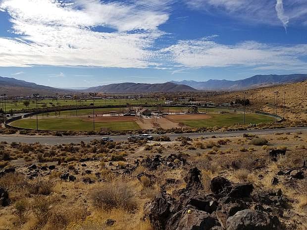 A view of Centennial Park and Carson City from halfway up the Wild Horse Trail.