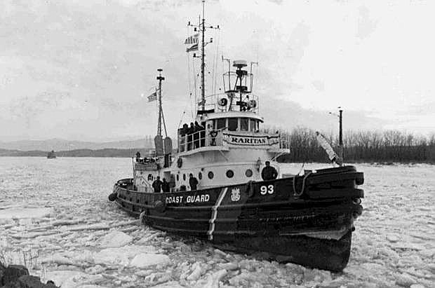 Being a sea going tug, most of the Raritan is below the waterline. Notice the beginning of the ice breaker bow. Kenneth Beaton&#039;s father served on both cutters.