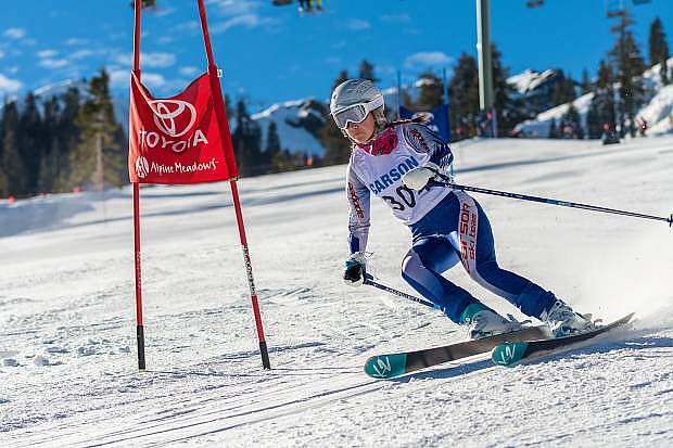 Carson High School&#039;s Brynn Prunty competes in the first race of the season at Alpine Meadows.