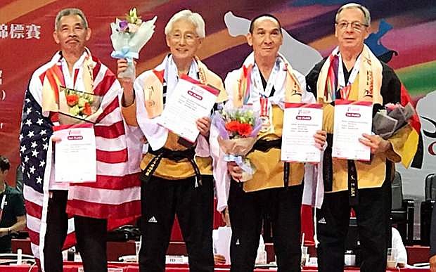 Chi Duong, far left, placed second at the World Championships.