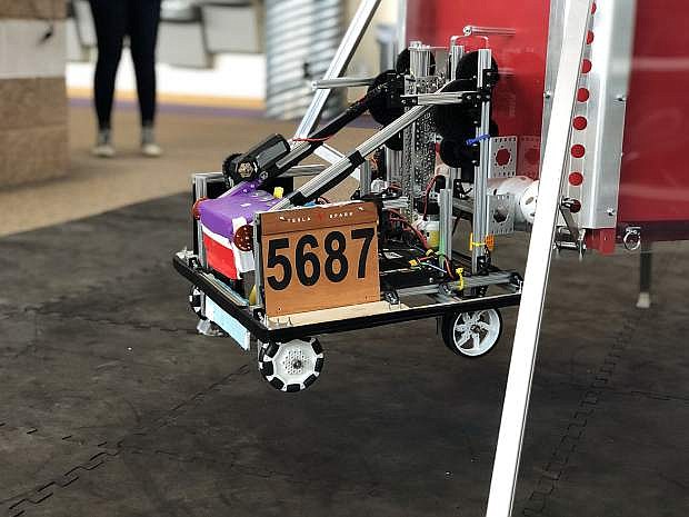 One of the Carson High Robotics team&#039;s robots.