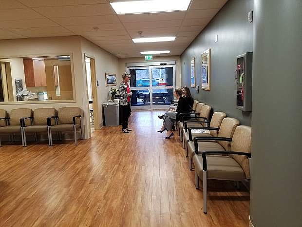A former hallway was turned into an internal waiting room for the renovated emergency department at Carson Tahoe Health.
