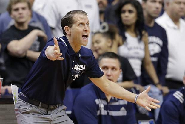Nevada coach Eric Musselman yells instructions during the first round game against Florida in the NCAA Tournament, in Des Moines, Iowa, on March 21.