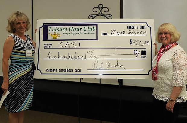 The Leisure Hour Club made a donation to CASI.