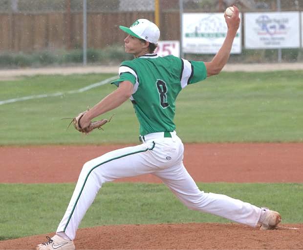 Hayden Strasdin pitches the entire game to shut down the Spartans at the Northern 3A regional baseball championships.