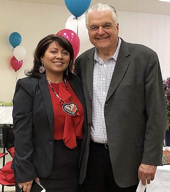 Outgoing Nevada Indian Commission Executive Director Sherry Rupert was honored May 8 by Gov. Steve Sisolak, who presented her with a proclamation at a surprise party at the Stewart Indian School gymnasium.
