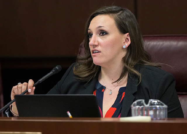 State Sen. Nicole Cannizzaro, D-Las Vegas, listens to testimony at the Nevada Legislature on Feb. 9, 2017.