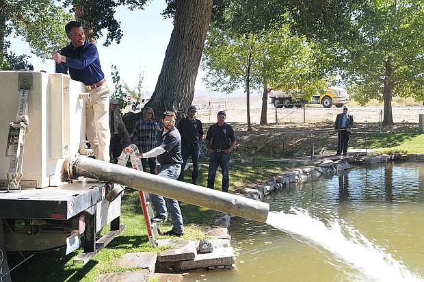 Governor Brian Sandoval helped open the Walker River State Recreation Area on Wednesday.