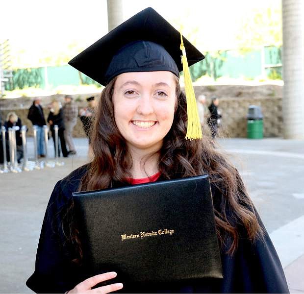 Jordyn Hubbard of Minden graduated from Western Nevada College&#039;s Jump Start program Monday and said she wants to become a criminal psychologist.