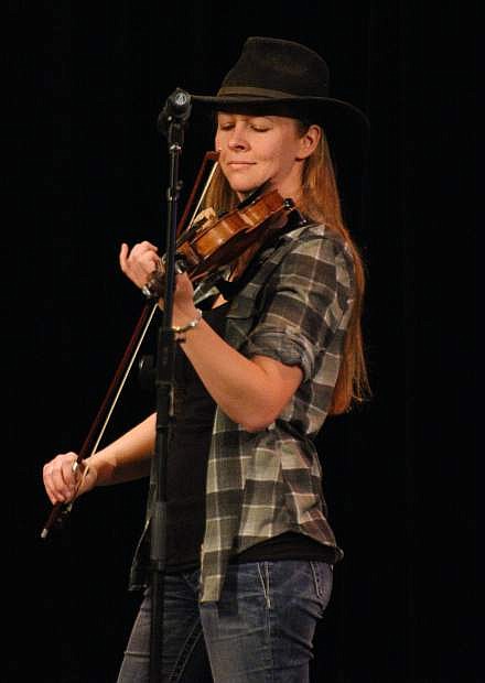 Holly Sternberg performs at the 2019 Nevada State Old-Time Fiddlers&#039; Contest in in early may in Eureka, Nevada.