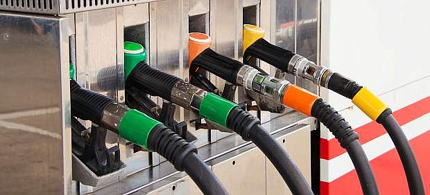 Close up of gas pump nozzles