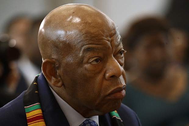 Rep. John Lewis, D-Ga., attends a ceremony to commemorate the 400th anniversary of the first recorded arrival of enslaved African people in America, Tuesday, Sept. 10, 2019, on Capitol Hill in Washington. (AP Photo/Patrick Semansky)