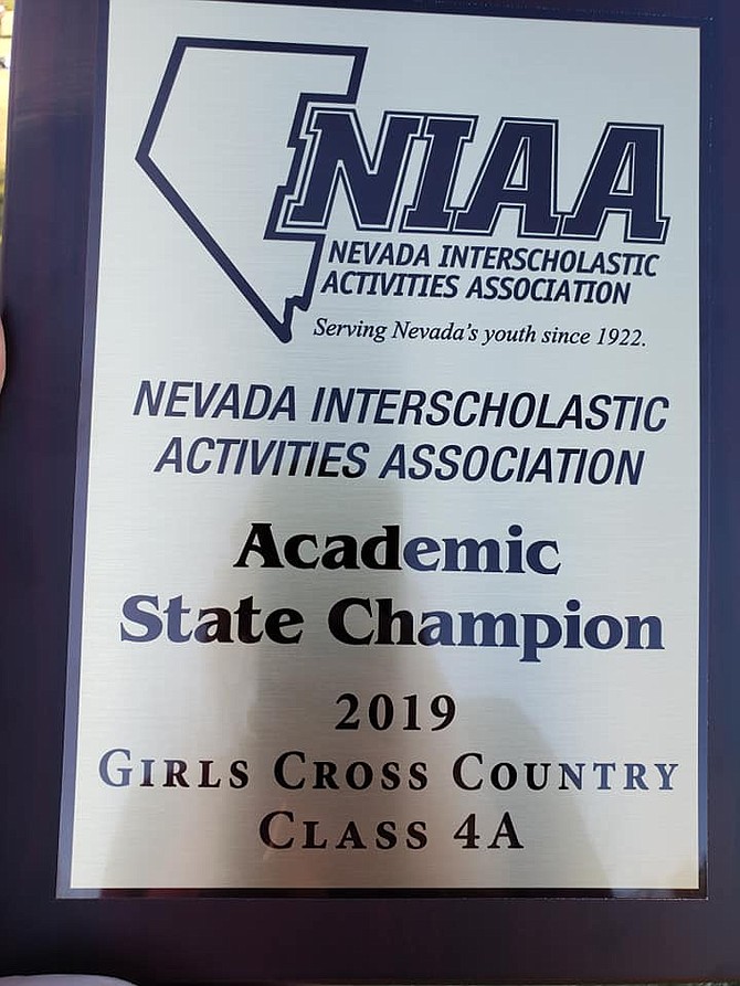 Congratulations to CHS Girls Cross Country as they are the 2019 NIAA Academic State Champions averaging the best GPA of all 4A schools in Nevada at a 3.96.