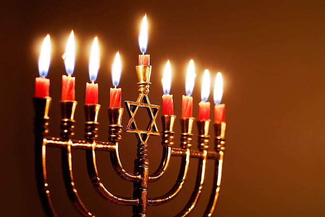 The Menorah is lit during the Jewish Festival of Lights lasting 8 days to commemorate events that happened more than 2,000 years ago.