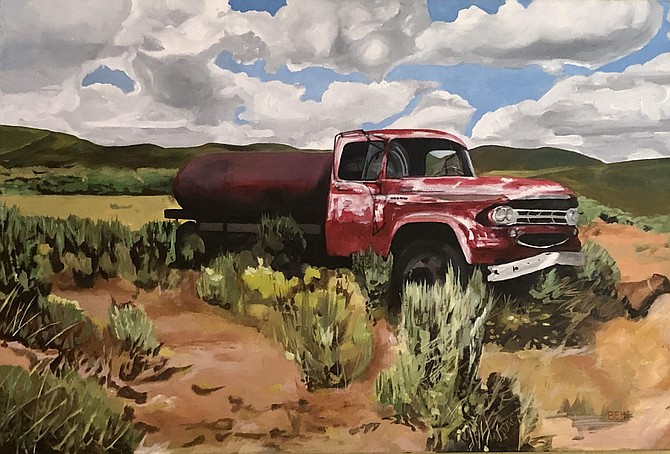 Red Truck painting by Marti Bein.