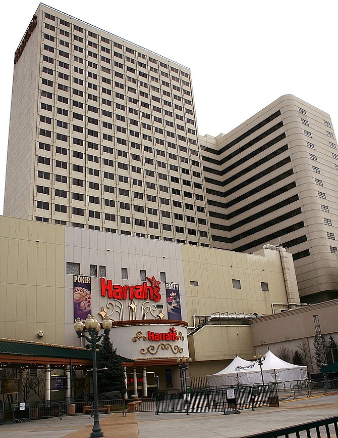 A look outside Harrah&#039;s Reno in downtown.