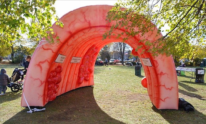 An inflatable colon will be on display throughout Reno/Sparks this month.
