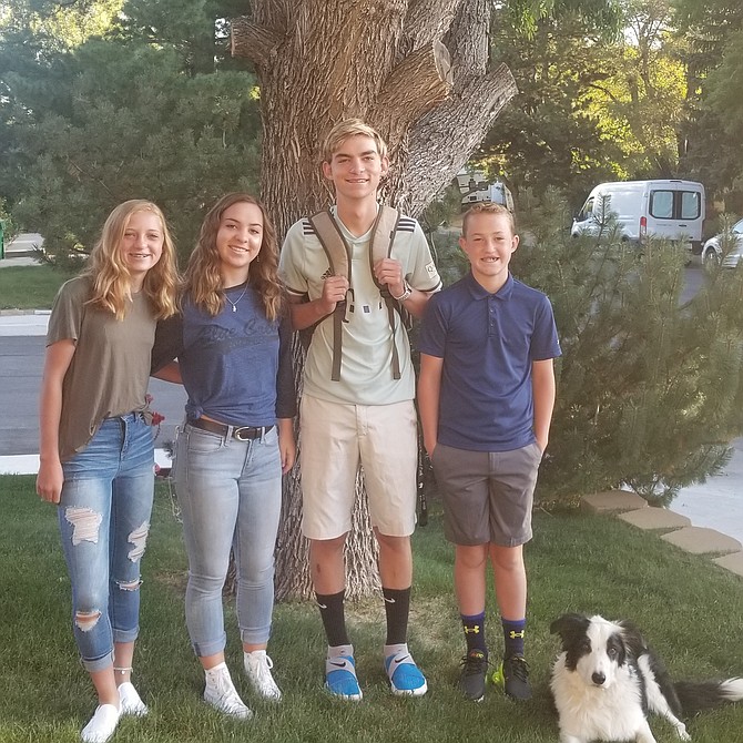 From left, Gracie, Chloe, Kaden and Kael Walt on the first
day of school of the 2019-20 school year.