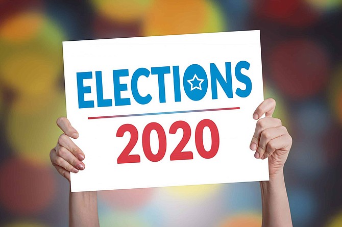Elections 2020 Card with Bokeh Background
