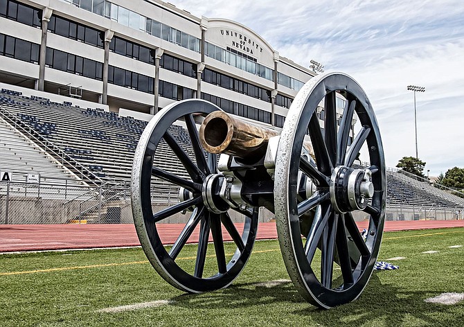 The coveted Fremont Cannon trophy. Photo courtesy of the University of Nevada, Reno