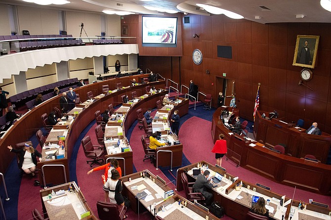 The Nevada Assembly Chambers before the start of the first day of the 31st Special Session of the Nevada Legislature in Carson City on Wednesday.
