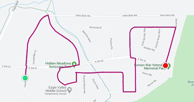 The planned route of Saturday&#039;s concert.