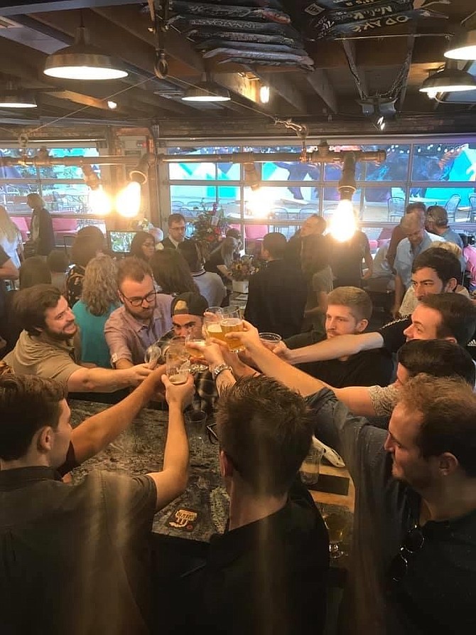 Nevada Appeal sports director Carter Eckl and a group of his friends gather at Declaration Brewing Company in Denver last year to honor the life of their friend Matt, who passed away unexpectedly in July 2019. 