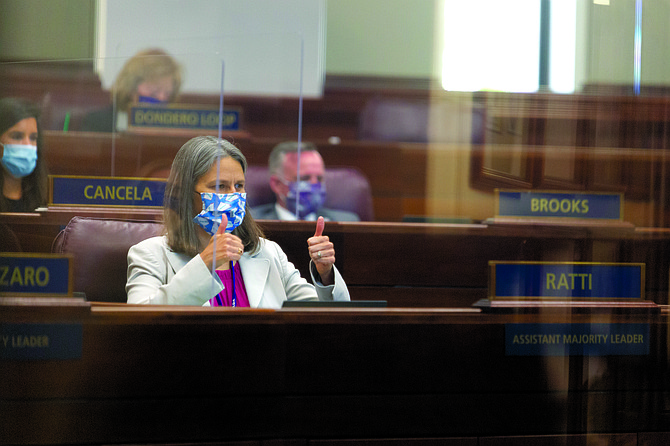 Assistant Majority Leader Julia Ratti on the fifth day of the 31st Special Session in Carson City on Monday.