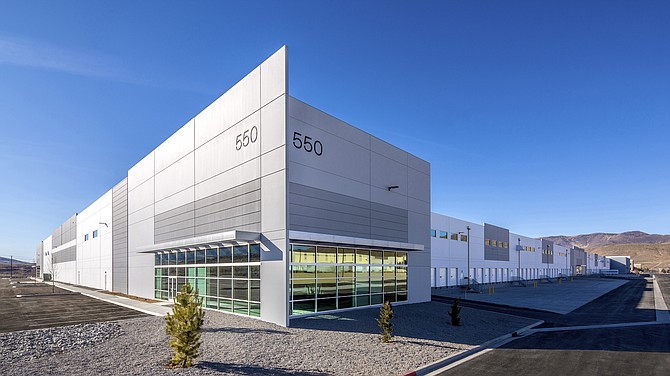 Exterior view of the 610,000-square-foot building at 550 Milan Drive, located t the Tahoe Reno Industrial Center. 