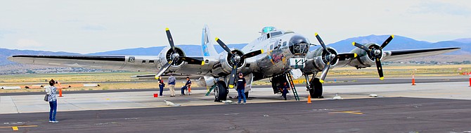 The Sentimental Journey, a restored B-17 Flying Fortress, provided tours last September at the Minden Airport.