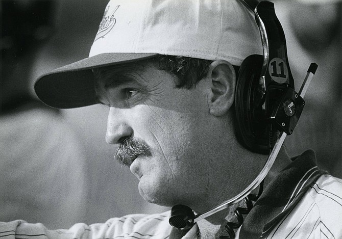Nevada football head coach Jeff Horton during a game in 1993.