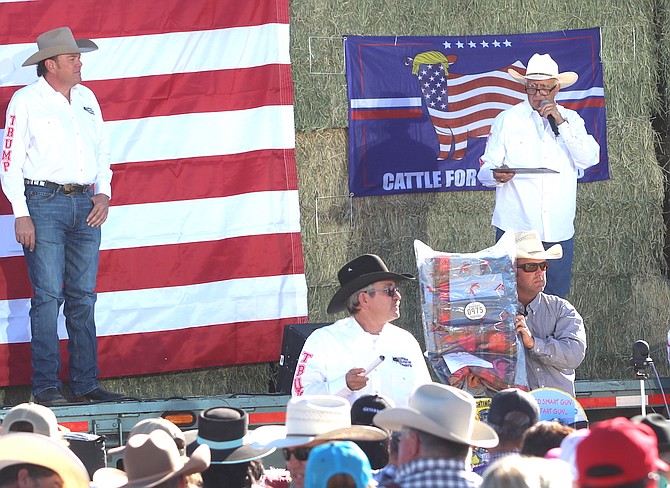An auction was conducted after Donald Trump Jr. addressed supporters at the Ranchers for Trump Live Cattle Auction and Rally.