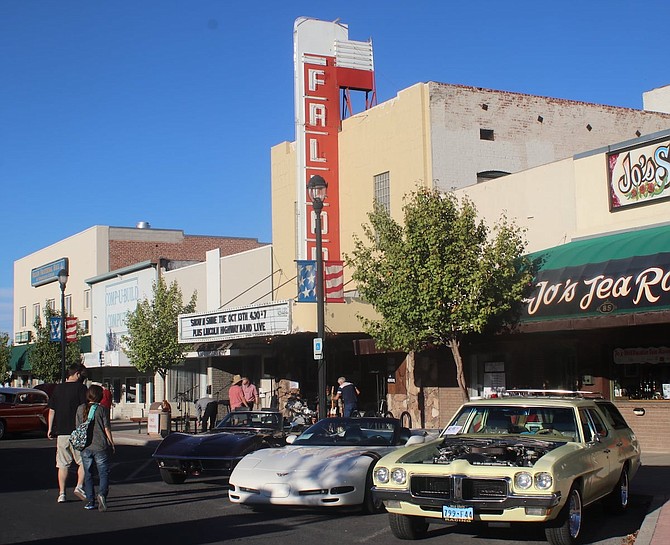 The Fallon Theatre marque is the most recognizable sign in the community. In October, cars lined Maine Street with the marque in the background.