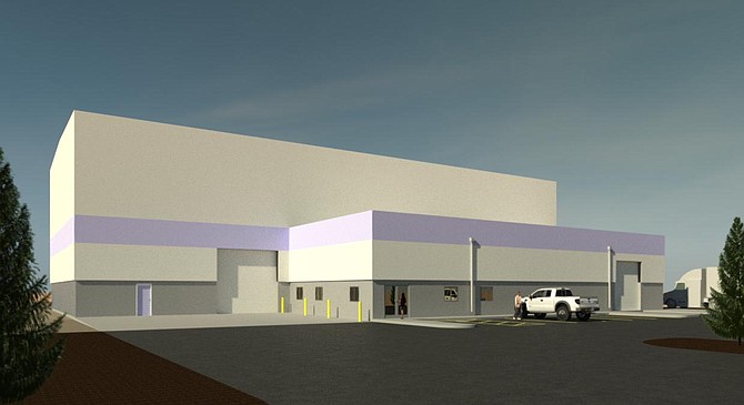 A rendering of the planned building at the Tahoe-Reno Industrial Center.