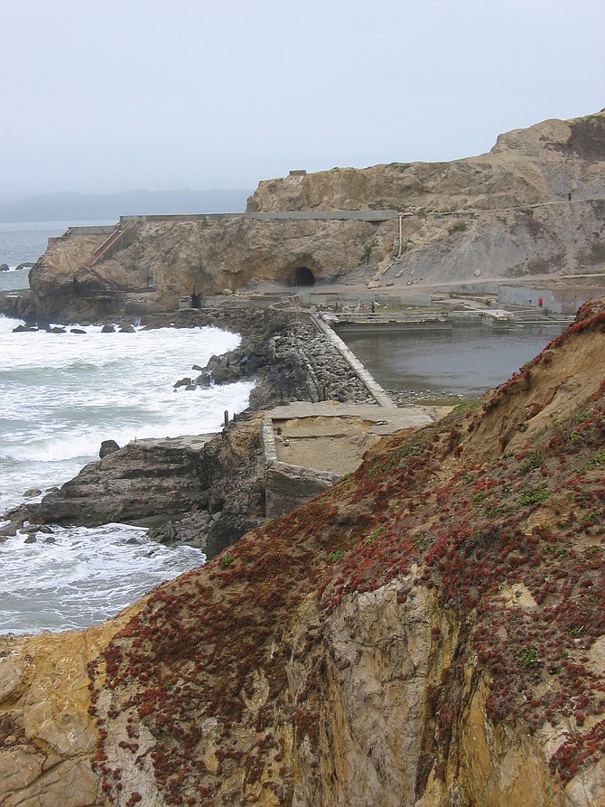 Concrete remains of Sutro Baths, once a landmark in San Francisco.