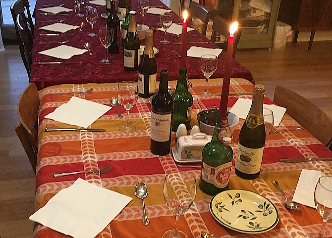A Thanksgiving dinner table set for the big day.